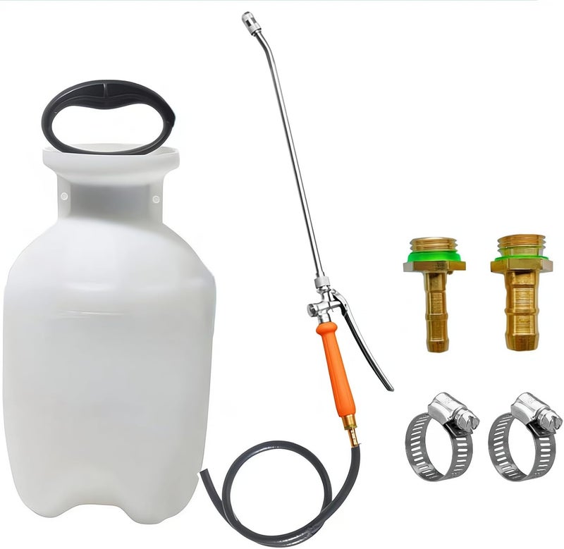 VanPet 24 Inches Metal Sprayer Wand Compatible with CHAPIN,1/4" & 3/8" Brass Barbs Sprayer Wand Replacement, Stainless Steel Sprayer Wand with Shut off Valve & 2 Hose Clamps (002) - Image 2